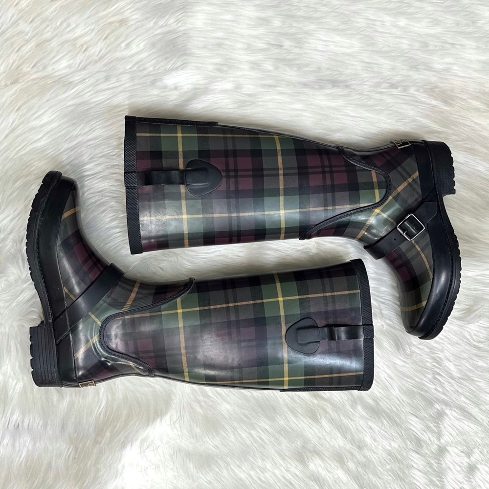 L.L. Bean Plaid Wellies Rainboots [S3065] - Picture 4 of 13